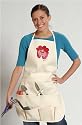 Yellow/Red Laeliocattleya Orchid-Embroidered Canvas Hobby Apron with 8 Pockets