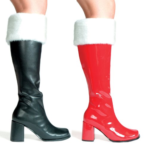 3 Inch Heel Gogo Boots Women'S Size Shoe With Fur (Red;7)