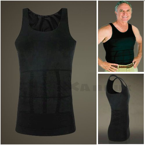 Men's Shaper Slimming Undershirts T-shirt Elastic Body Sculpting Vest