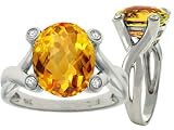 1.13 cts Genuine Citrine Ring - 14kt White or Yellow Gold LIFETIME WARRANTEE