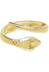 Gold Plated Snake Stamping Ring, Adjustable, Made in USA!, in Gold Tone