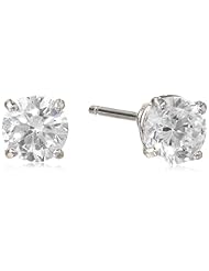 14k Gold 4mm Round-Cut Cubic Zirconia Studs (0.50 cttw)