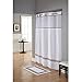 Hookless Fabric 3-in-1 Shower Curtain Set with PEVA Snap-In Liner and Window, 71x74 In, White