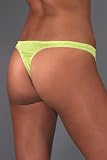 Silk Knit Thong - green with white trim