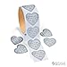 Silver Heart Thank You for Sharing Our Special Day Wedding Stickers - 1 Roll of 100 Thank You and Favor Stickers