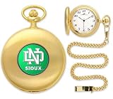 North Dakota Fighting Sioux UND NCAA Gold Pocket Watch