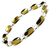 Magnetic Hematite Fashion Bracelet with Golden Twist Beads - 7.5