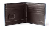 Bari-Men's Banded Wallet Leather with Blue Flash