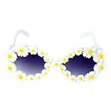 Etosell Full Frame Daisy Adorned Plastic Round Sunglasses Oversized Eyewear Glasses