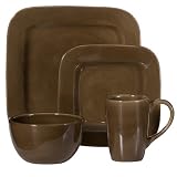 American Simplicity 16-pc. Square Dinnerware Set - Chocolate