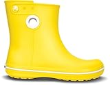 Crocs CROCBAND JAUNT SHORTY Ladies Short Wide Wellington Boots Yellow Yellow we Uk 4