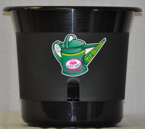 Apollo Plastics E010-BLACK 10-Inch Self Watering Planter, Black