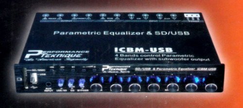 Performance Tekniqe ICBM-USB 4 Band Parametric Equalizer w/ USB Port/ SD Card Slot