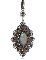 Sutra Smoky and Labradorite Long Pendant Necklace Enhancers