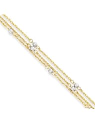 14K Two-Tone Triple Strand Bracelet