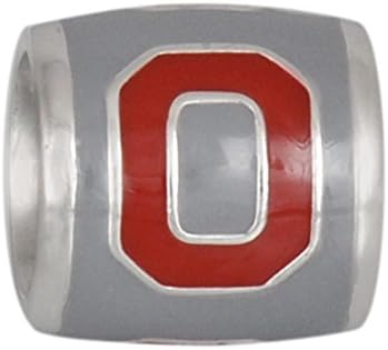 Teagan Collection Ohio State Buckeyes Scarlet 'O' on Gray Bead