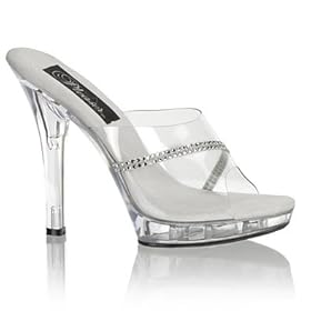Pleaser Shoes WomenÕs LIP-101R, 5'' Stiletto Heel Platform Slide W/Rhinestone