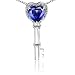 Candygem 14k Gold Key to my Heart Love Key Pendant with Created Sapphire and ...