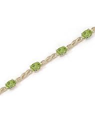 14kt Yellow Gold Oval Peridot Bracelet.