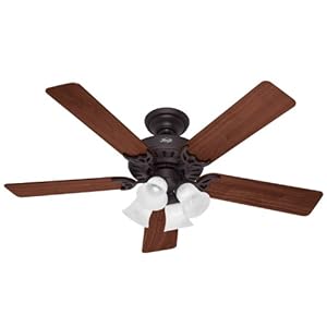 Hunter 25587 The Studio Series 52-Inch Five Cherry/Walnut-Blades... Fan New Bronze