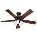 Hunter 25587 The Studio Series 52-Inch Five Cherry/Walnut-Blades-Ceiling Fan, New Bronze