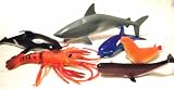 6 Pc Large Cool Ocean Creatures Shark, Whale Lobster