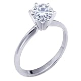 Stunning! Women's 14k White-gold 6.00mm (3/4 CT) Moissanite Solitaire Engagement Ring by Vicky K Designs