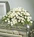 Flowers - Rose Casket Cover Spray - White