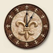 Fleur de Lis Architectural Theme Kitchen Wall Clock