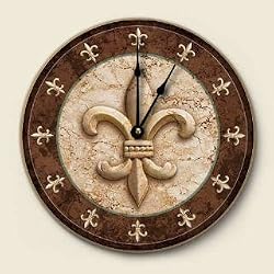 Fleur de Lis Architectural Theme Kitchen Wall Clock