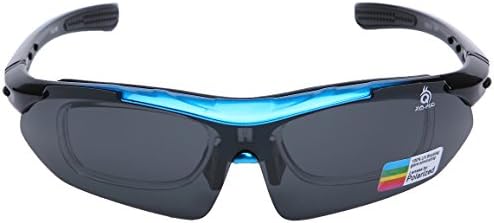 Zatous Polarized Sports Sunglasses with 5 Interchangeable Lenses For Men &amp;Women Cycling Riding Running Sports Glasses XQ-100Blue