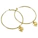 Gold Hoop Earrings with Heart Drop