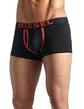 Diesel Mens Divine Boxer Trunk, Black/Red, Large