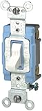 Leviton 1201-2W 15 Amp, 120/277 Volt, Toggle Single-Pole AC Quiet Switch, Extra Heavy Duty Grade, Se