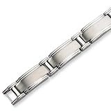 Chisel Brushed and Polished Stainless Steel Bracelet - 9.5 Inches