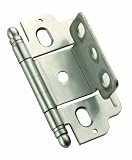 Amerock PK3180TB-G10 Hinge Full Inset Partial Wrap Ball Tip Satin Nickel, 3/4-Inch Door Thickness
