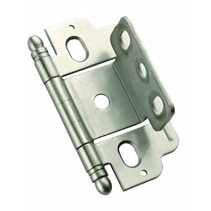 Amerock PK3180TB-G10 Hinge Full Inset Partial Wrap Ball Tip Satin Nickel, 3 4-Inch Door Thickness by 