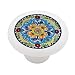 Mexican Talavera Flower Design High Gloss Ceramic Drawer Knob