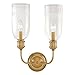 Lafayette 2-Light Wall Sconce - Aged Brass Finish with Clear Glass Shade