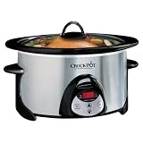 Crockpot SCC602-SS 6-Quart Oval-Shaped Countdown Slow Cooker with Travel Bag, Stainless Steel