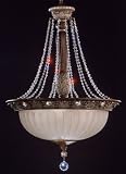 Antique Satin Etched Inverted Pendant Chandelier