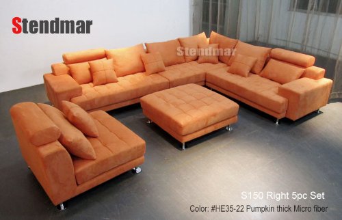 5PC NEW MODERN MICRO FIBER BIG SECTIONAL SOFA SET S150RP