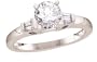 Platinum Round Brilliant Center with Tapered Baguette Side Stones Ring  (3/4ctw, H,  SI2)