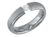 Amedee-Titanium Engagement Ring with Tension Set Diamond Center Size 9.50