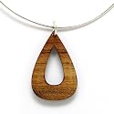 Wood Drop with Sterling Silver Choker