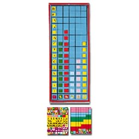 FABRIC CHART GRAPH GRID 22 X 55 + 176 CARDS AND HOOK TAPE by Carson Dellosa