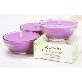 Gift Set Of Three Scented Glass Candles - French Lavender