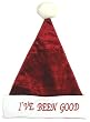 17" Red Glitter Plush Santa Hat "I've Been Good" - Size Large