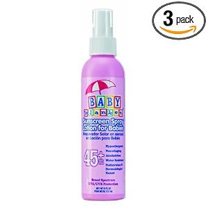Baby Blanket Sunscreen Spray Lotion, SPF 45, 6 Ounce Bottle  (Pack of 3)