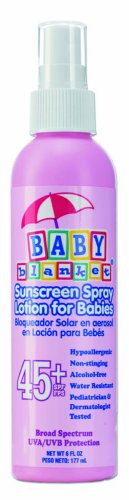 Baby Blanket Sun Spray Lotion SPF 45, 6 ounce bottle (3 Pack)